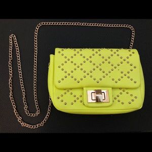 Small clutch purse with gold chain